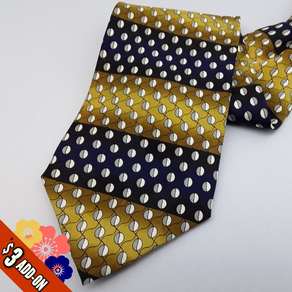 $3 SALE Fenzia Tie Silk Blue Gold Gray White Black